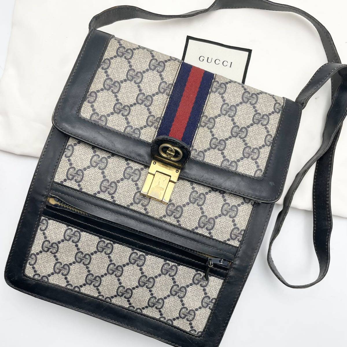 1円 【上品】GUCCI グッチ ショルダーバッグ シェリーライン GG 