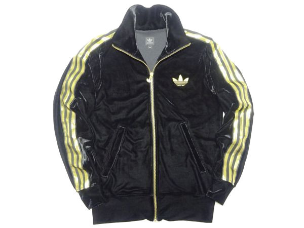 希少 アディダス ベロア ジャージセットアップ スリーライン ☆レア