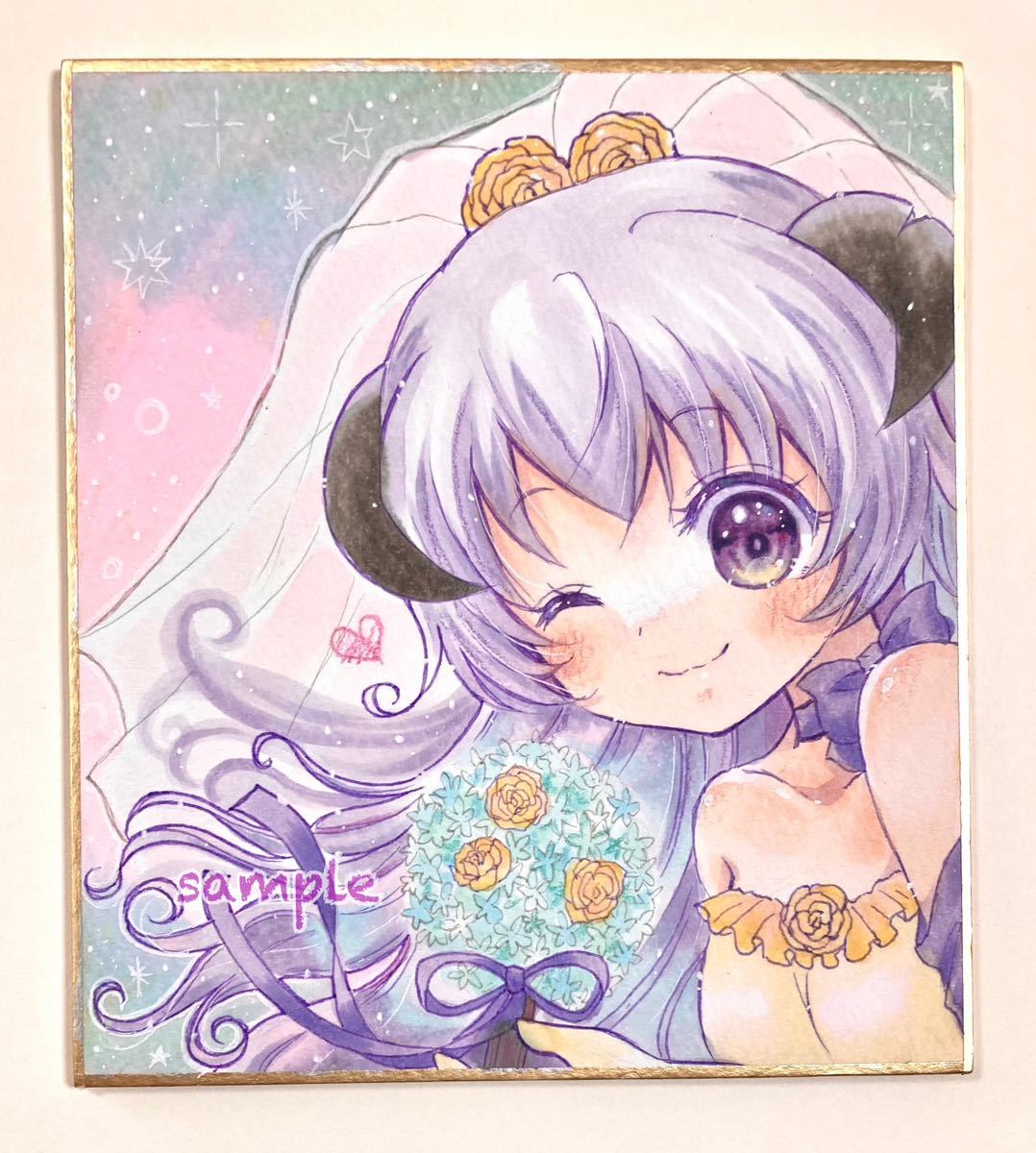 【1月22日まで値下げ】 メルカリ便で発送！ひぐらしのなく頃に 色紙　羽入 同人 手描き イラスト □ ひぐらしのなく頃に □ 羽入 □ 原画 □ 小