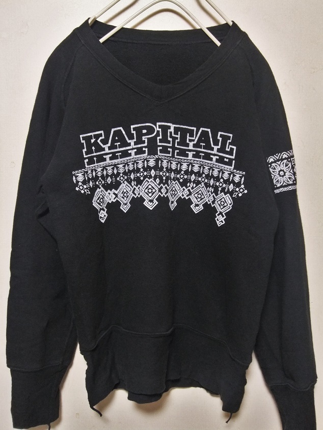 【人気セール，本物保証】 KAPITAL キャピタル ナバホ Vネックスウェット/トレーナー1 S(女性用)｜売買されたオークション情報、yahooの商品情報をアーカイブ公開 - オークファン 女性用