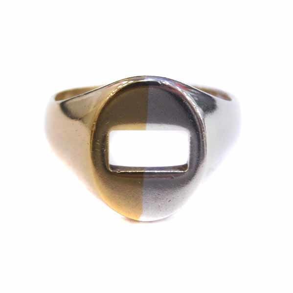 メゾンマルジェラ 11 Maison Margiela 11 指輪 リング シグネットリング 925 バイカラー 23号 ゴールド色 シルバー /YI23 ●D メンズ