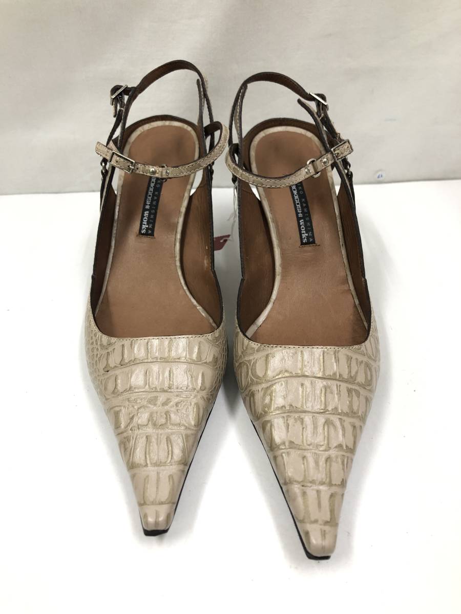 ラボ キゴシ RABOKIGOSHI works 本革 クロコ型押し レザー パンプス