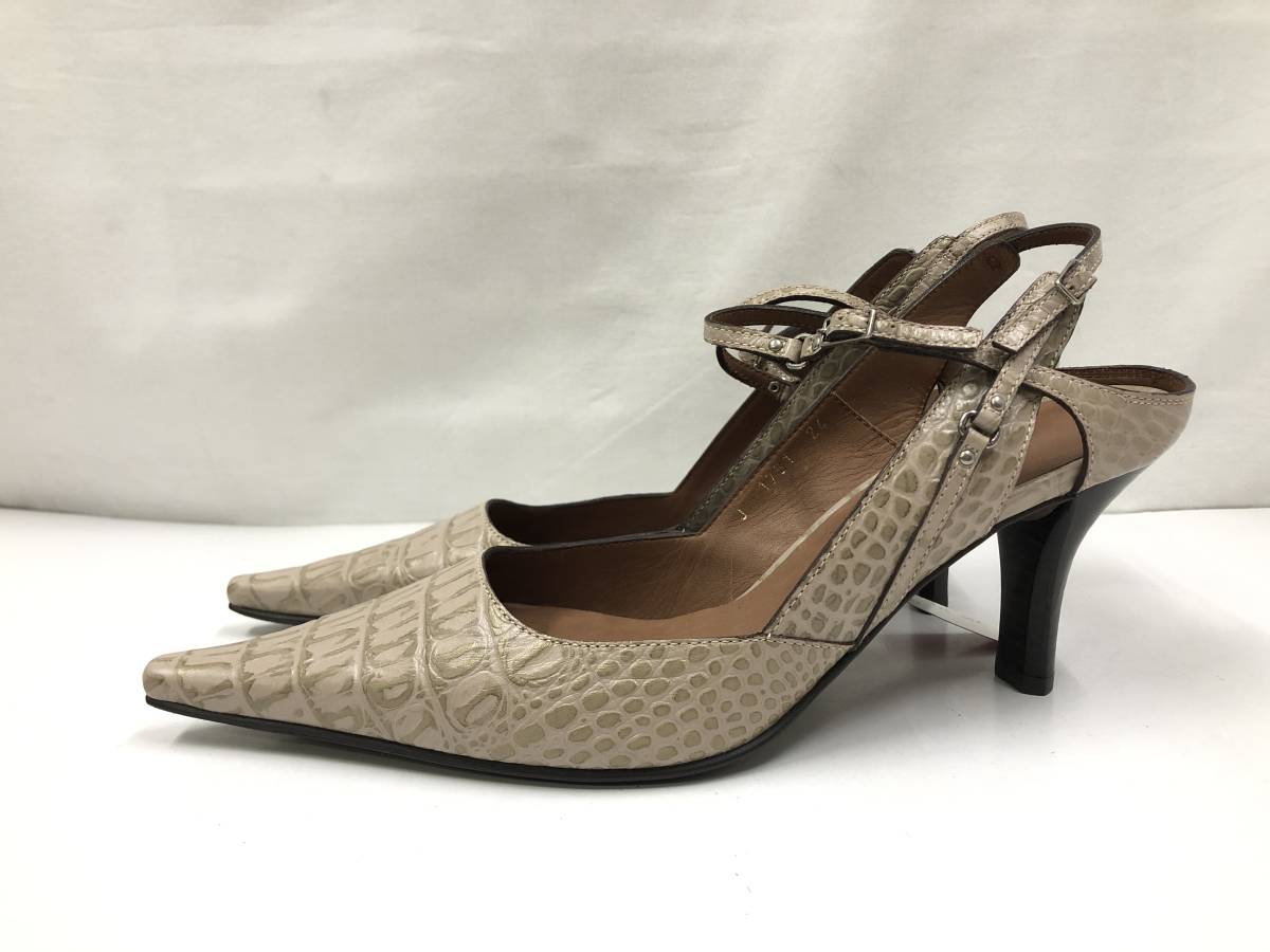 ラボ キゴシ RABOKIGOSHI works 本革 クロコ型押し レザー パンプス