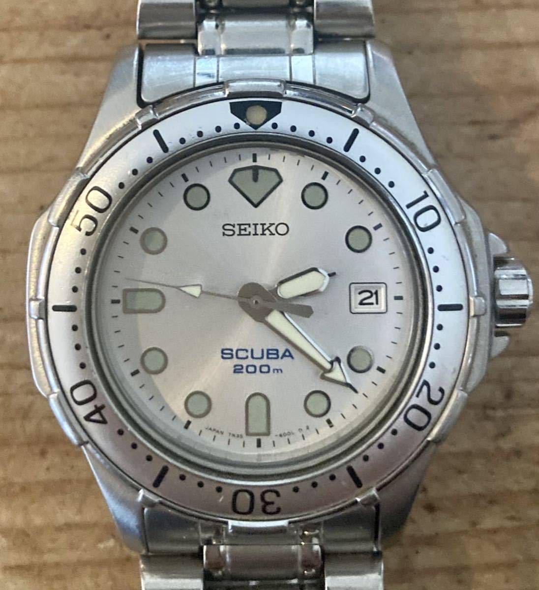 稼働品】SEIKO セイコー☆SCUBA 200m☆ダイバーズ☆スキューバ 