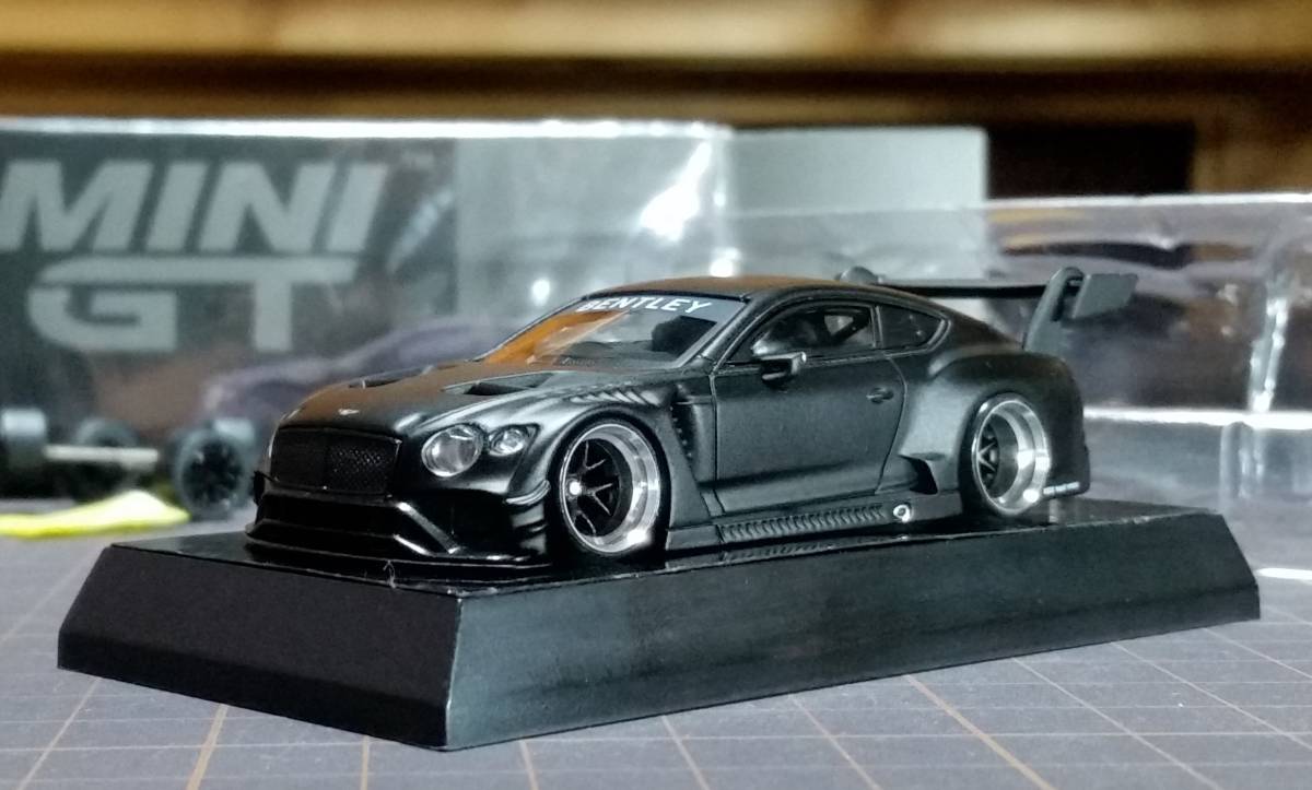 1/64 改 TSM MINI GT Bentley Continental GT3 Test Car Matte Black ベントレー コンチネンタル GT3 テストカー 深リム カスタム品 