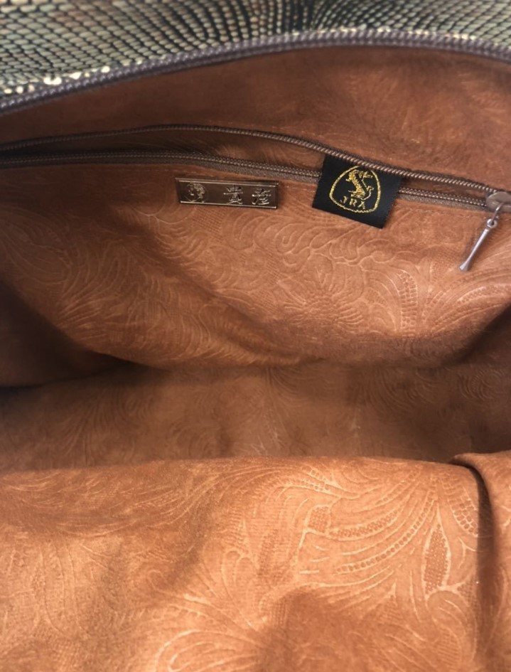 極美品JRA ハンドバッグ 2way リザード マット加工 グリーン