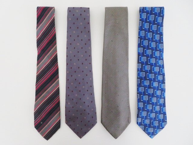 N29 CHANEL シャネル LOUIS VUITTON ルイ・ヴィトン GUCCI グッチ ネクタイ まとめ 4本セット