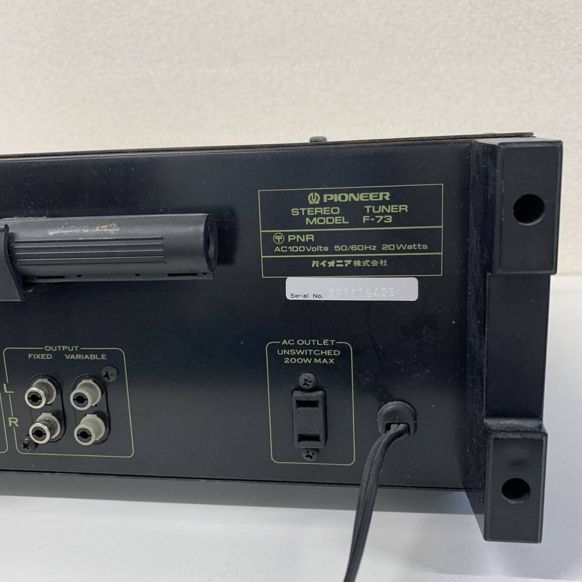 Gb2-hy）PIONEER F-73 AM/FMチューナー 動作品 パイオニア ラジオ