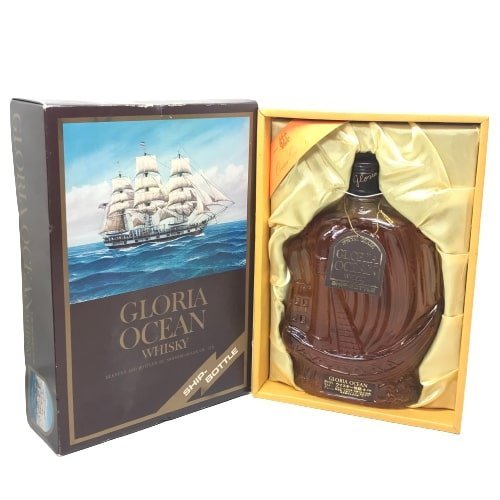 【インテリア・美品未開栓】グロリアオーシャン シップボトル 760ml（箱付き） 未開栓 GLORIA OCEAN WHISKY グロリア オーシャン ウイスキー シップ