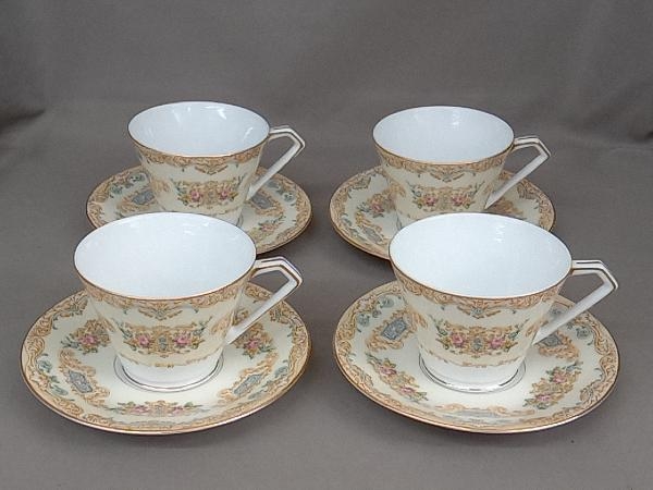 HOT Noritake ノリタケ カップ&ソーサー 4客セット GRANDEUR グランドール 月桂樹M印バックスタンプ(オールドノリタケ)｜売買されたオークション情報、yahooの商品情報をアーカイブ公開 - オークフ オールドノリタケ