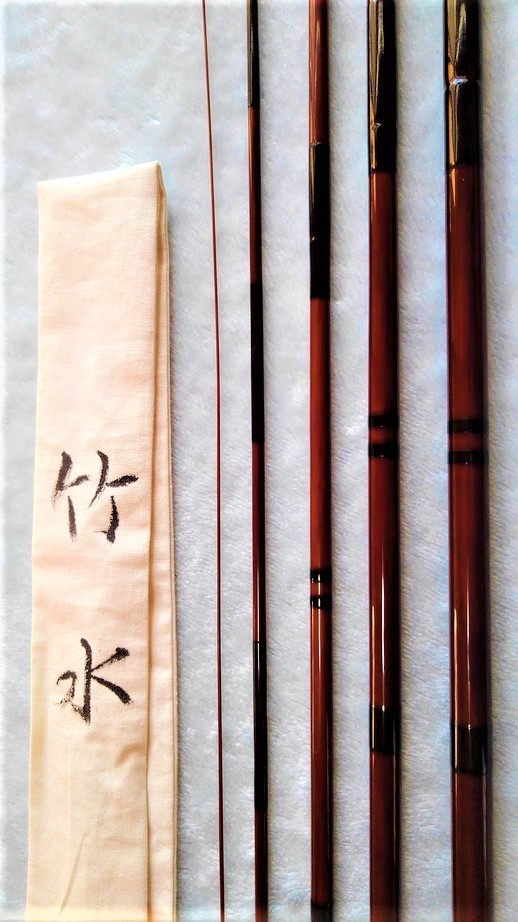 美品・竹水・総塗り節巻15尺・ヘラブナ竿・へらぶな竿・ヘラ竿・へら