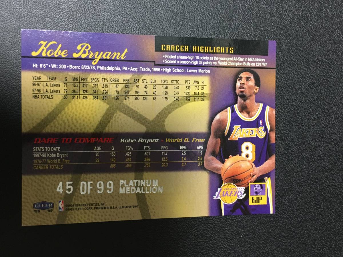 Kobe Bryant 98-99 Ultra Platinum Medallion 61P (45/99) コービー 