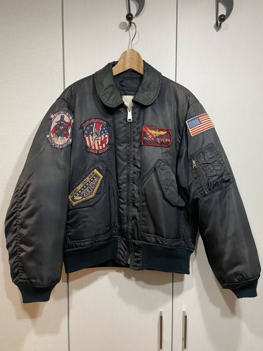 HOUSTON CWU-45/P フライトジャケット ワッペン付 L Houston ヒューストン フライトジャケット CWU45P CWU-45/P トップガン