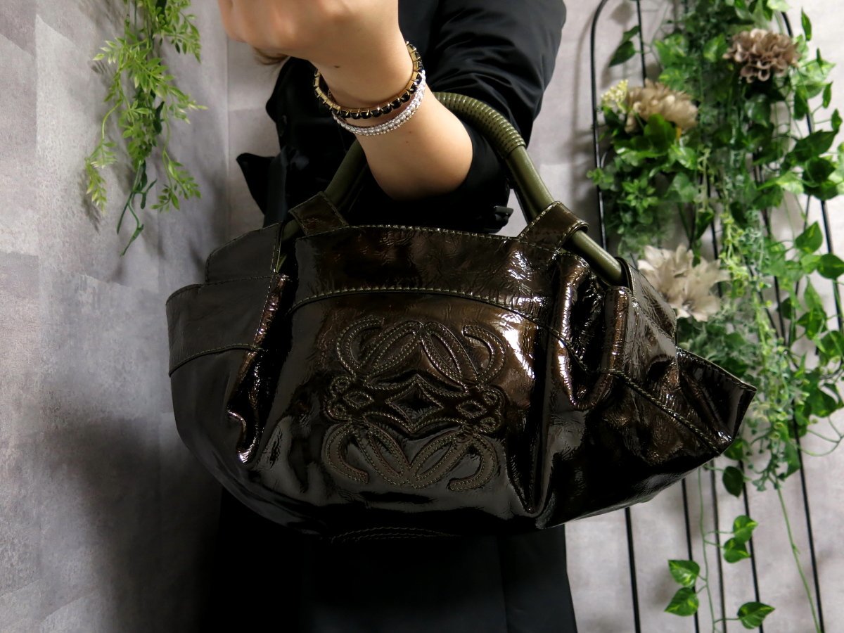 1円 □美品□ LOEWE ロエベ アナグラム ナッパアイレ レザー 