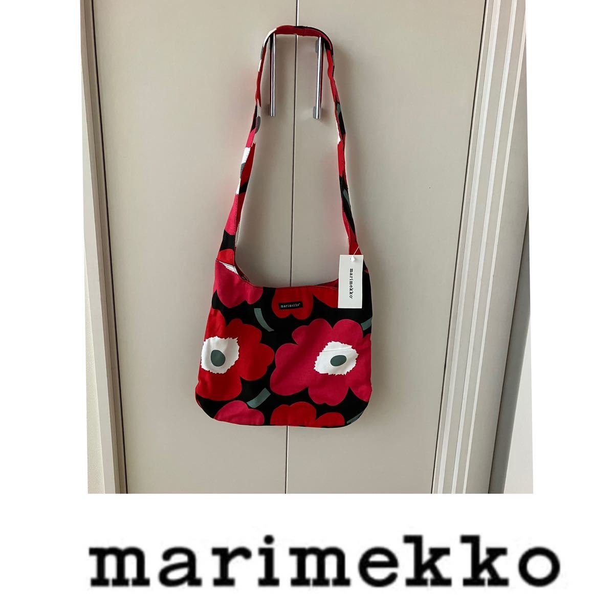 marimekko ショルダーバッグ ウニッコブラックレッド