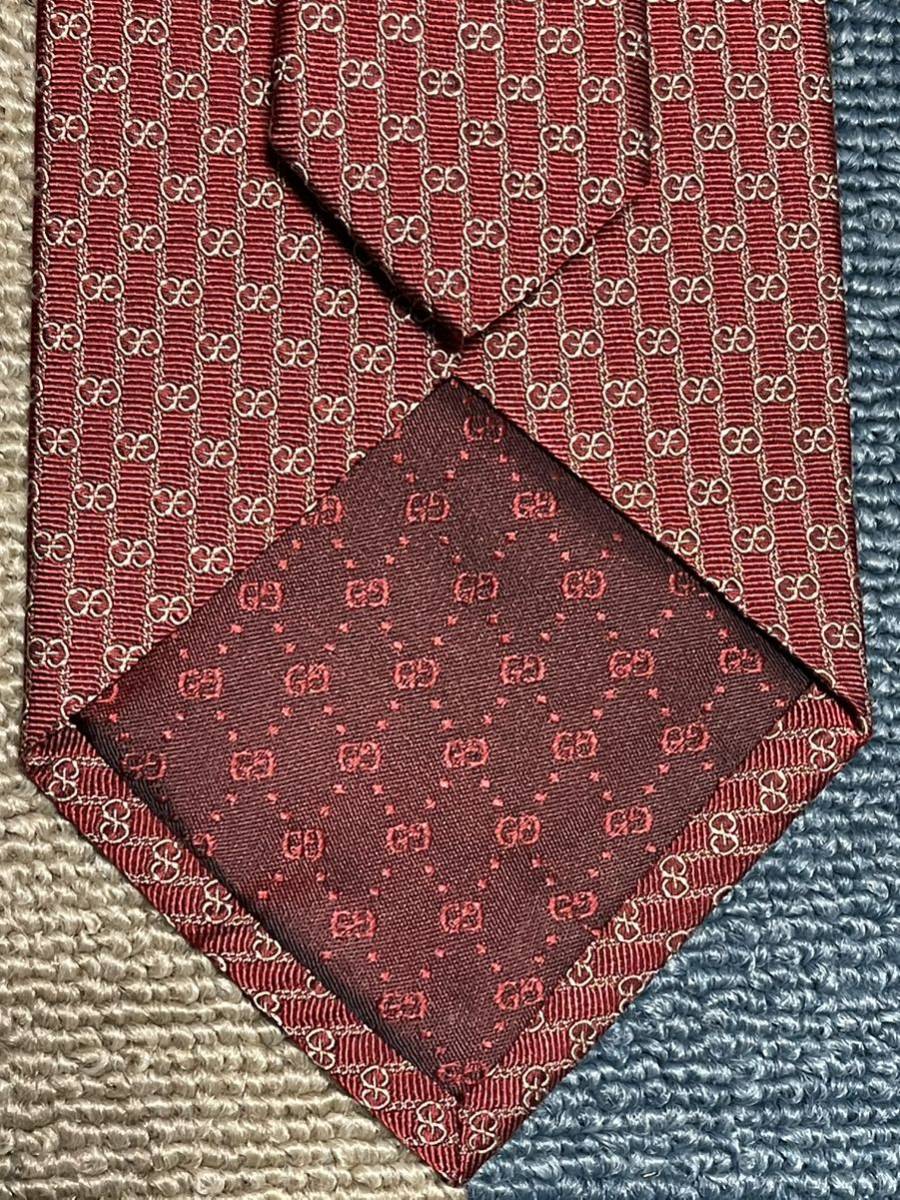 ネクタイ GUCCI グッチ GG柄 美品 シルク ブラック - ネイビー 最高
