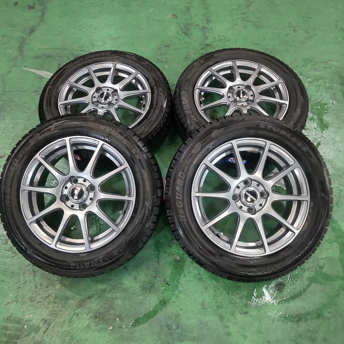 feelonn さま専用　used スタッドレスタイヤ、スチールホイール付き③ WAREN 4穴 15×5.5j オフセット43 アルミホイール スタッドレスタイヤ