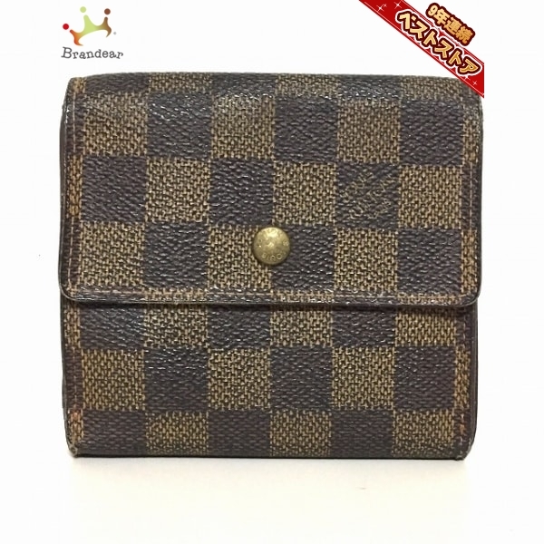ルイヴィトン LOUIS VUITTON Wホック財布 N61652 ポルトモネビエカルトクレディ ダミエキャンバス エベヌ SP0939 財布 ダミエ