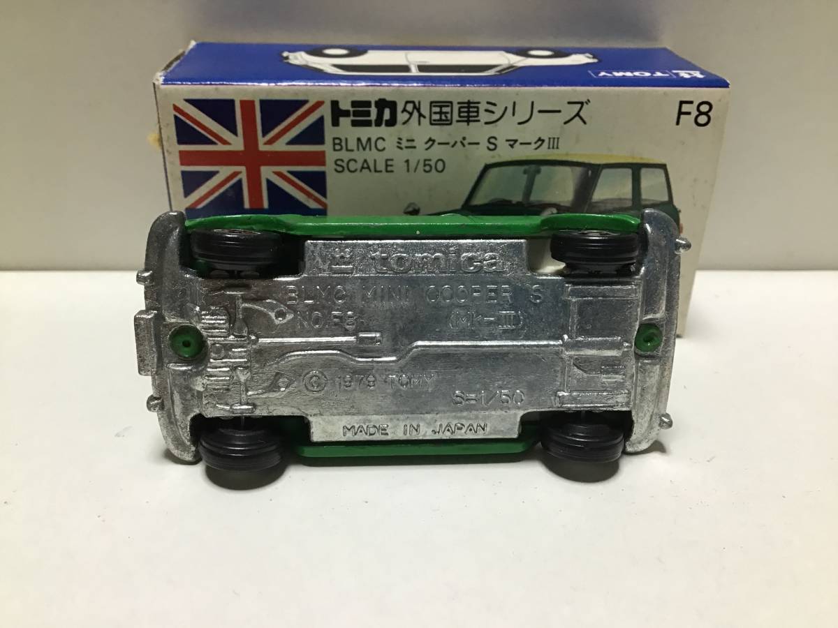 トミカ 外国車シリーズ 青箱 F8 BLMC ミニクーパー S マークIII 日本製