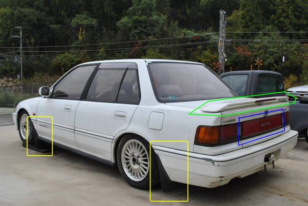 外装、車外用品 ES CIVIC 前期用 泥除け マッドガード USDM