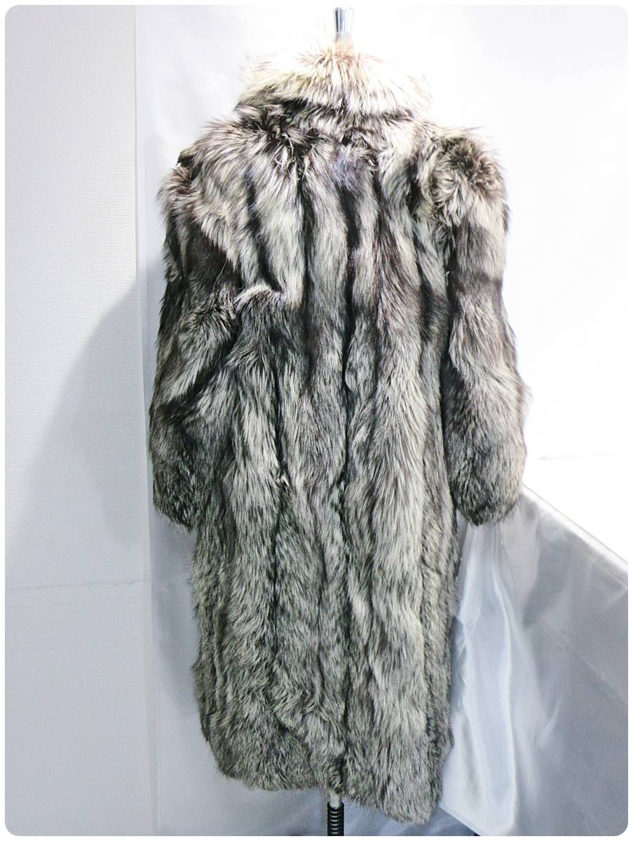 極美品】毛皮コート シルバーフォックス セミロング 11 極厚 肉厚 
