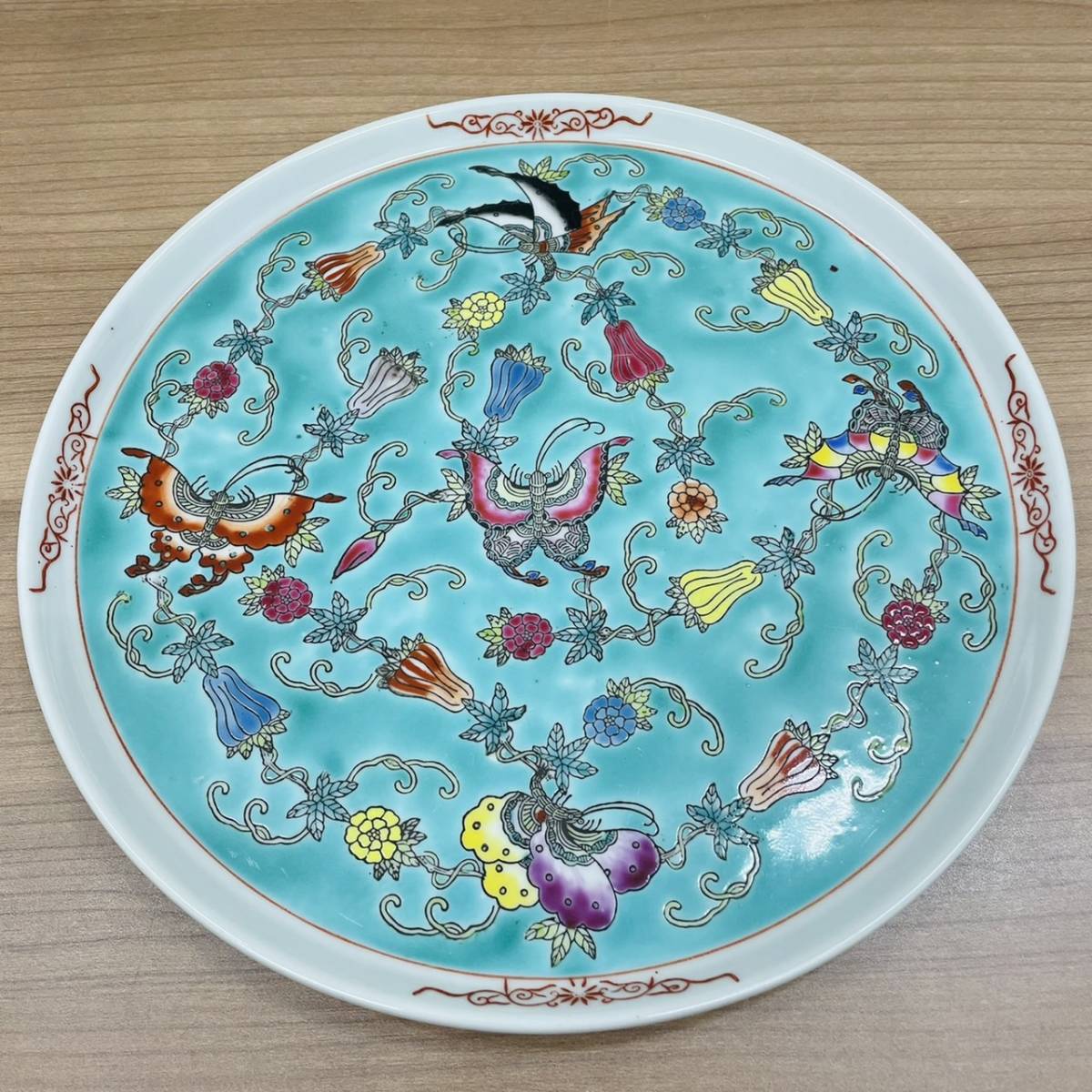 中国景徳鎮】茶器 煎茶道具 急須 湯呑み 大皿 4客セット ミント
