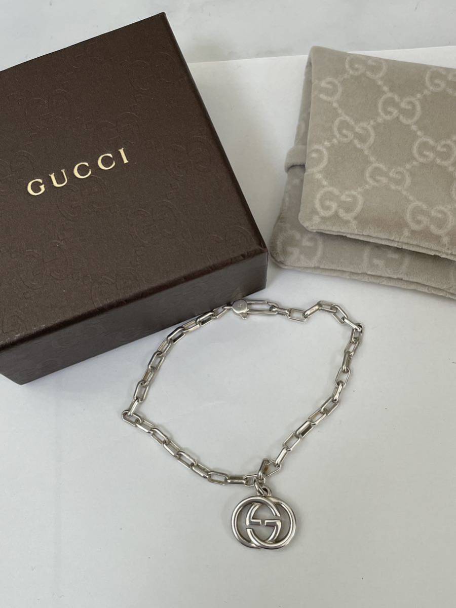 グッチ インターロッキング GG ブレスレット シルバー 925 サイズ21