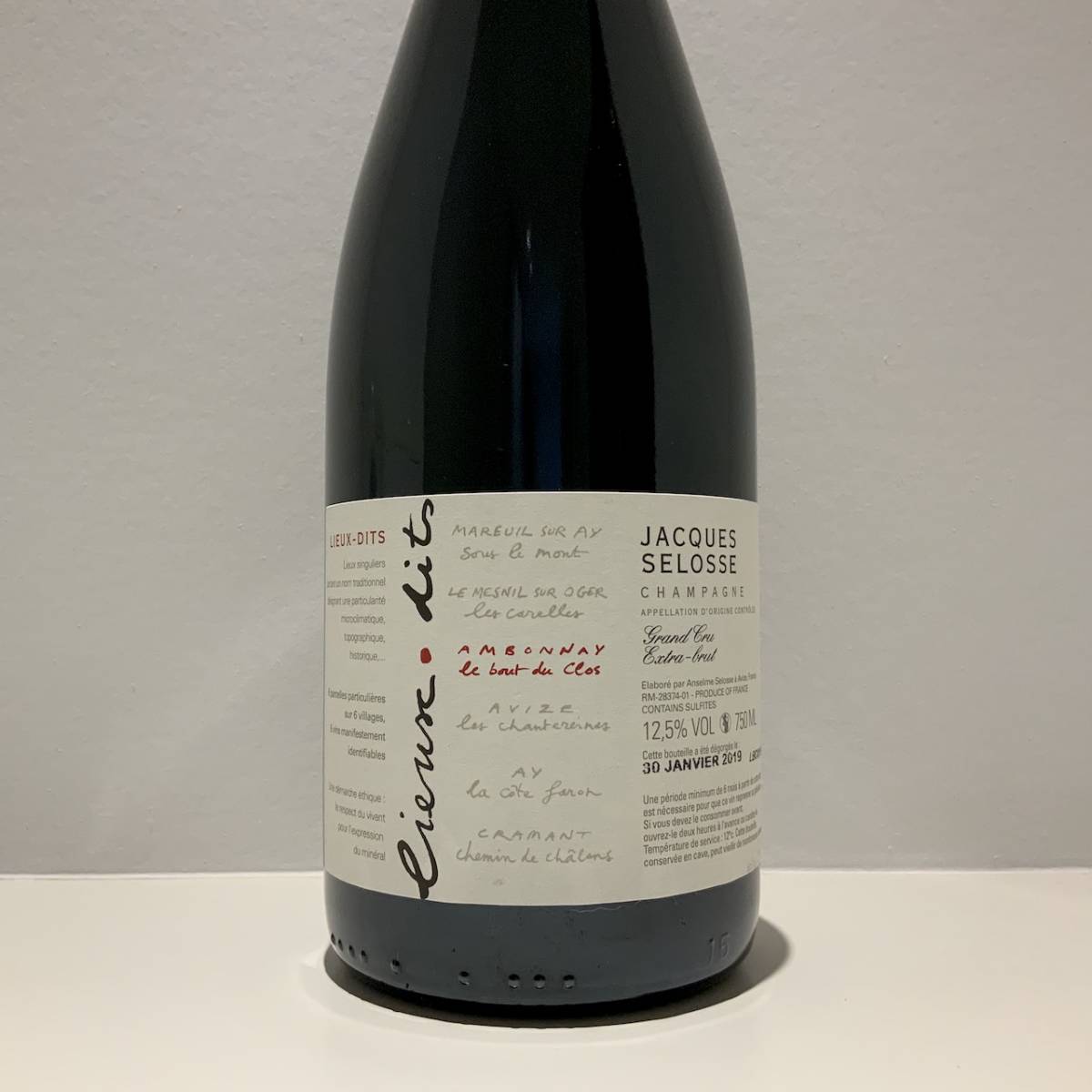 ジャックセロス リューディ Les Carelles Jacques Selosse Lieux