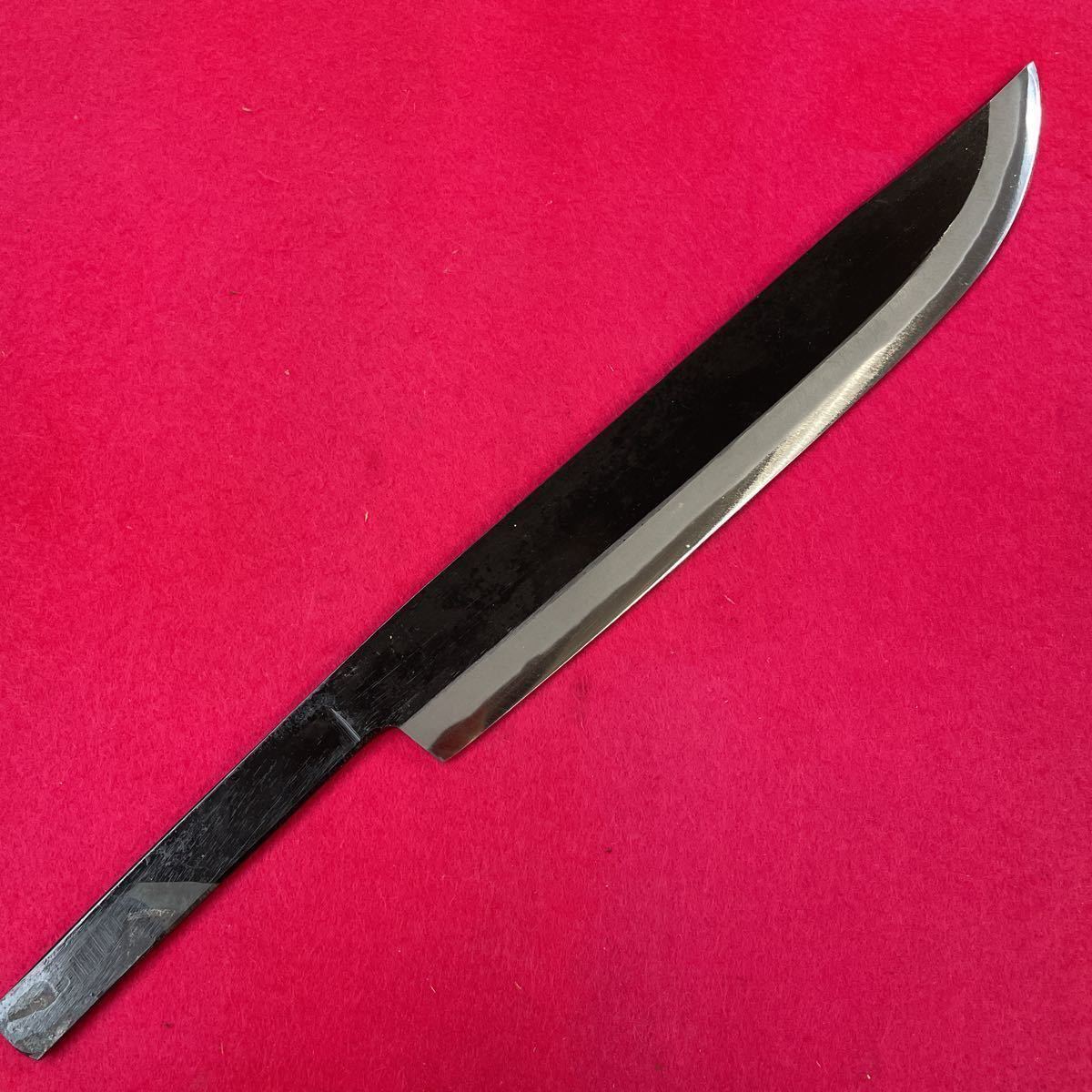 【1円スタート 新品 土佐打刃物】ハンティングナイフ 剣鉈 両刃 青紙1号 柄なし