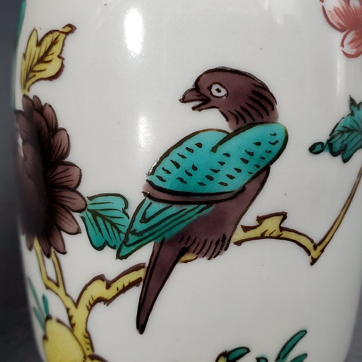 宝蔵】九谷焼 柳雨軒 二代 徳田八十吉 魁星 古九谷敬慕 花鳥徳利 一対