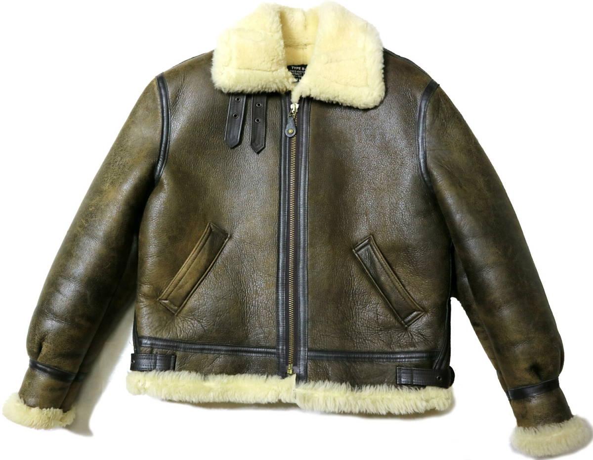 かなり良好/3L相当！◇USA製 Schott ショット 257S 羊革 B-3 ムートン 