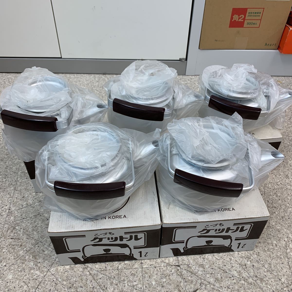 5-1-14■ やかん まとめて 5点 アルミやかん 1L キッチン用品 こづちケットル アルマイト 前川金属 未使用 保管商品 現状品渡し　