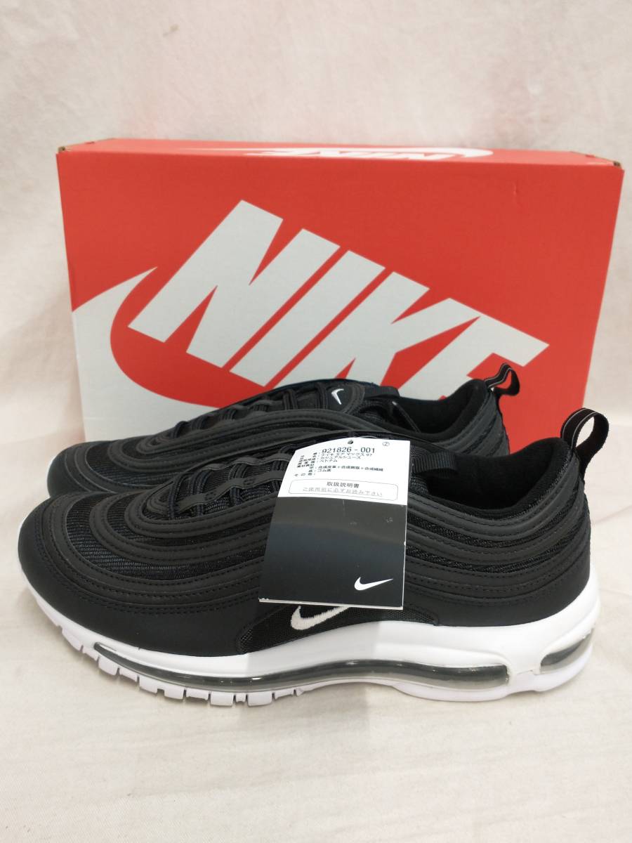 [黒タグ付・未使用] NIKE AIR MAX 97 BLACK WHITE エアマックス スニーカー 27.5cm 黒 白 ブラック ホワイト 921826-001 店舗受取可