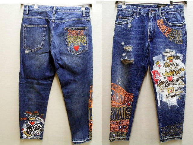 ◇即決[44]DOLCE&GABBANA DENIM 17AW LOOSE グラフィティ ペイント