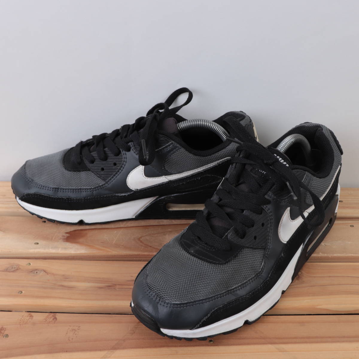 z1198 ナイキ エアマックス90 US9.5 27.5cm/黒 ブラック 白 NIKE AIR