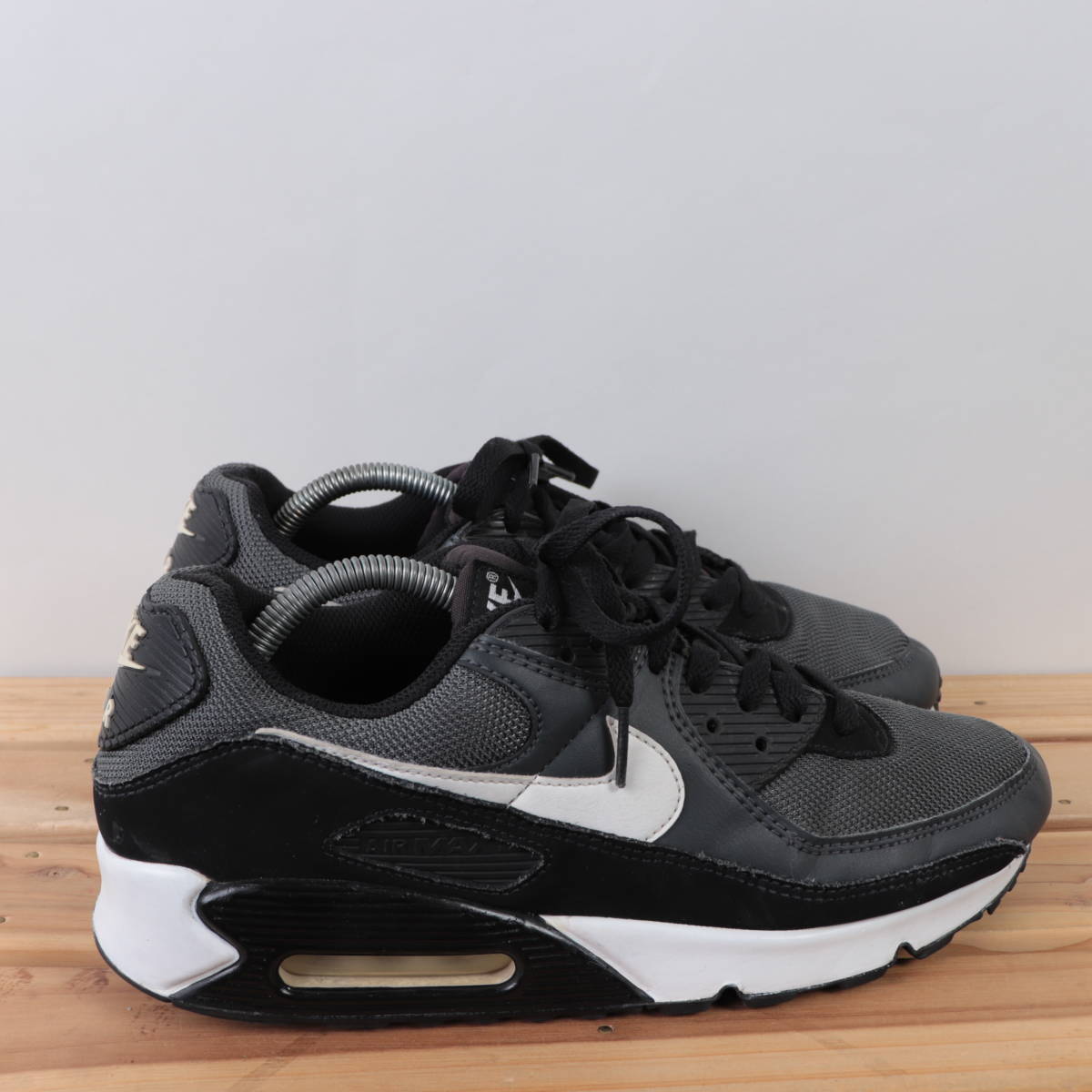 z1198 ナイキ エアマックス90 US9.5 27.5cm/黒 ブラック 白 NIKE AIR