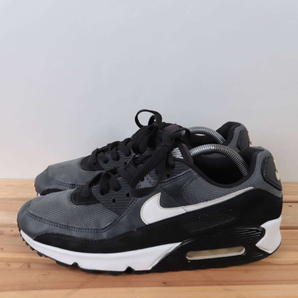 z1198 ナイキ エアマックス90 US9.5 27.5cm/黒 ブラック 白 NIKE AIR