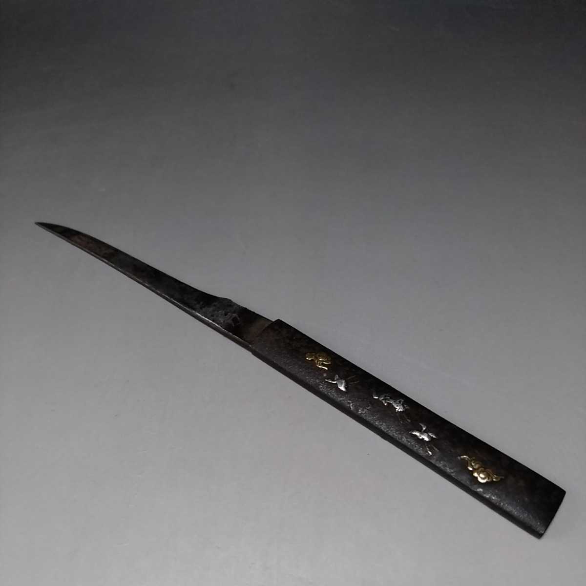 B-42 小柄『合戦ノ図』 金象嵌 武具 刀装具 日本刀 美術品 工芸