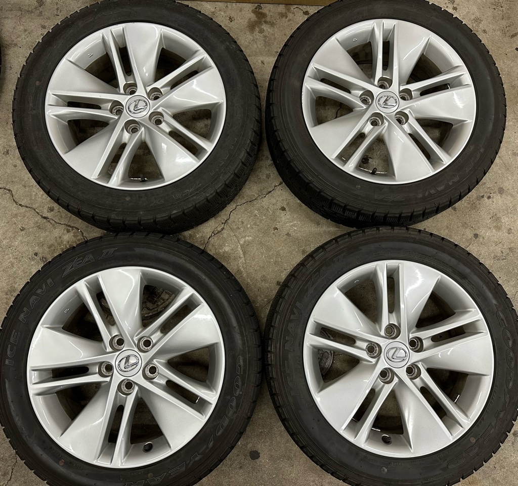 美品★レクサス HS 純正アルミ&スタッドレスタイヤ 4本セット 215/55R17 94Q 17インチ 7J +39 PCD 114.3 5穴 HS250