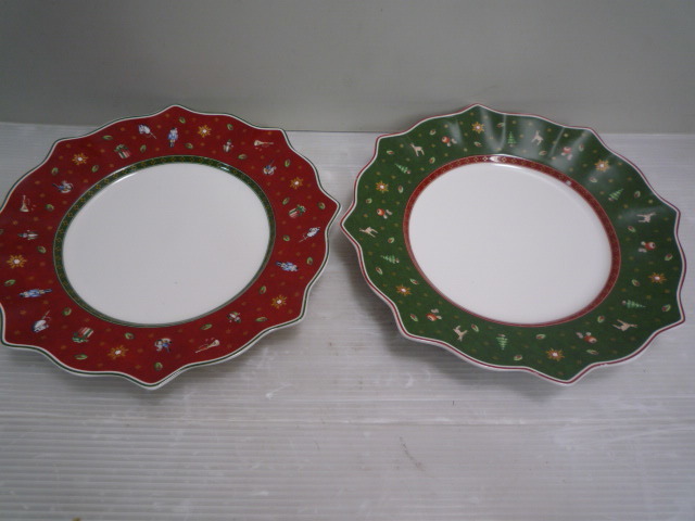 2枚セット Villeroy＆Boch トイズ デライト グリーン 緑 レッド 赤 皿