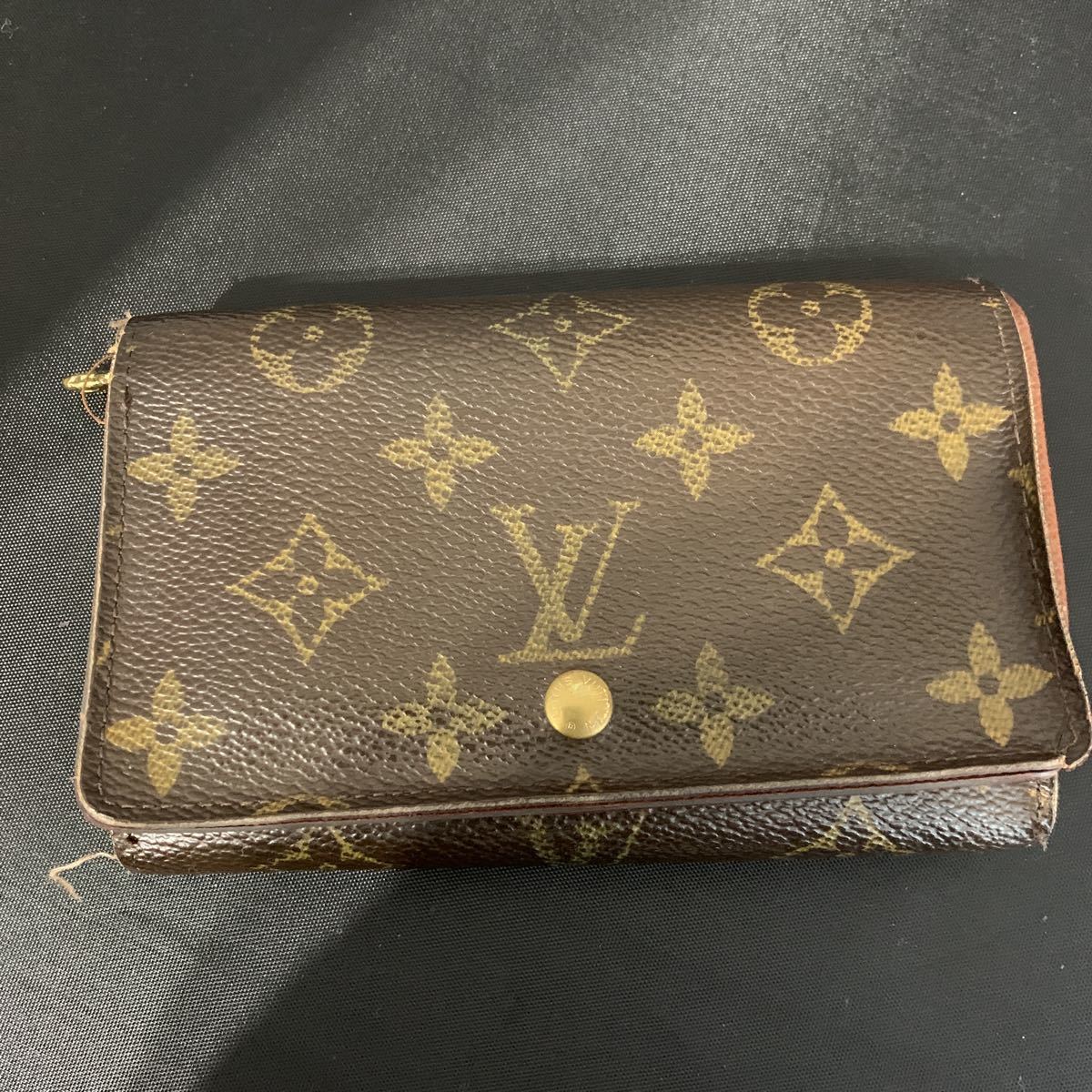 ルイヴィトン M61730 モノグラム ポルトモネ ビエ トレゾール 二つ折り財布 L字ジップ ブラウン系 LOUIS VUITTON