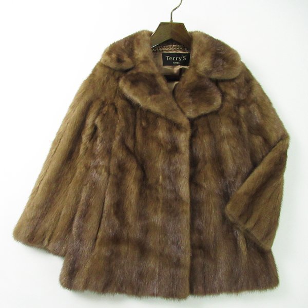 r5f011607★Terry's デミバフミンク コート 着丈67cm 9号