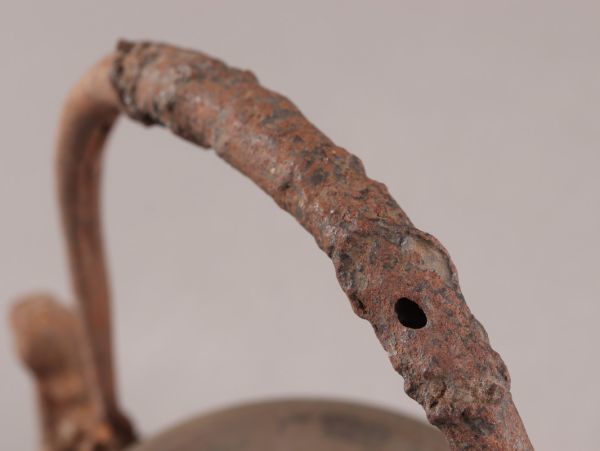 煎茶道具 釡師造 銅製蓋 時代鉄瓶 獣口 古作 時代物 極上品