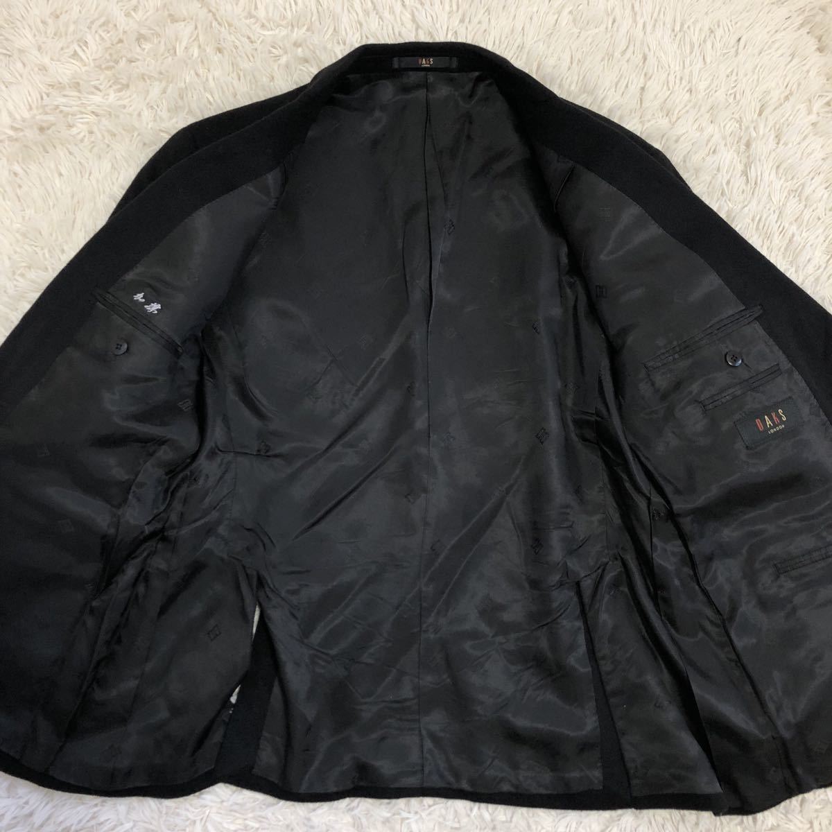 高級カシミヤ100% DAKS LONDON【一流の品格】銀ボタン 紺ブレ 