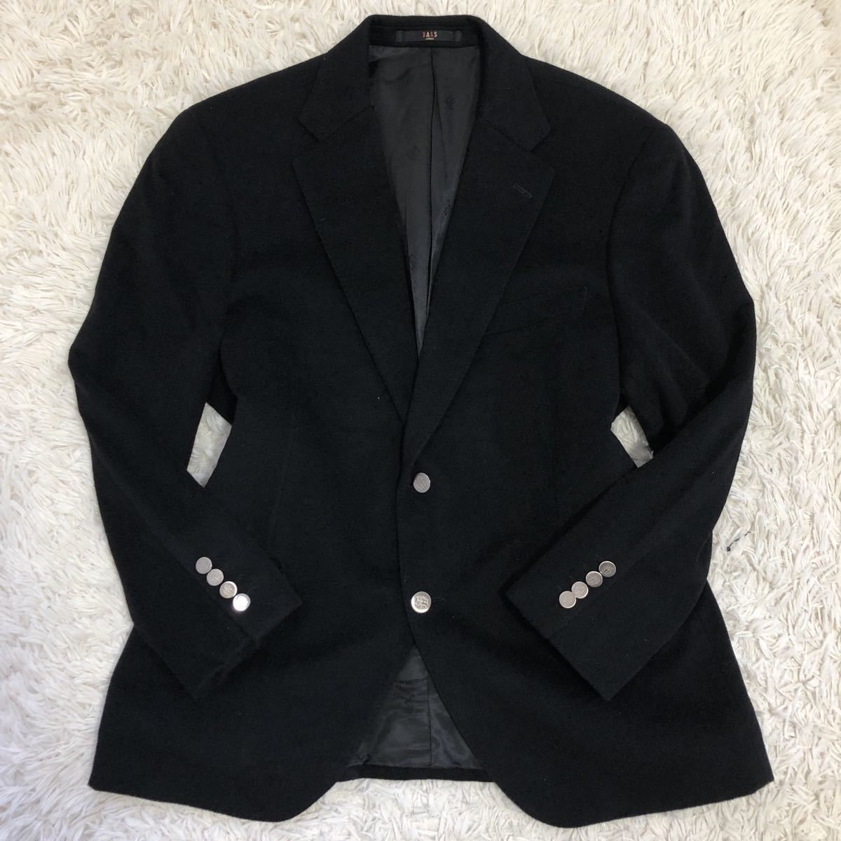高級カシミヤ100% DAKS LONDON【一流の品格】銀ボタン 紺ブレ 
