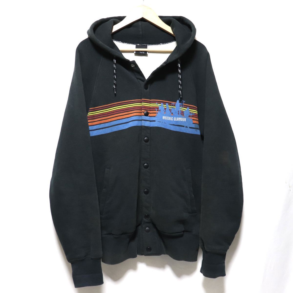 希少【hysteric glamor】初期/裏 サーマル/スナップ/スウェット パーカー/ヒステリックグラマー/ジャケット