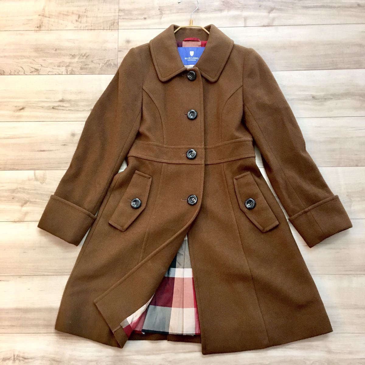 Blue BLUE LABEL CRESTBRIDGE◇コート/38/ウール/GRY/無地/55B38-246 