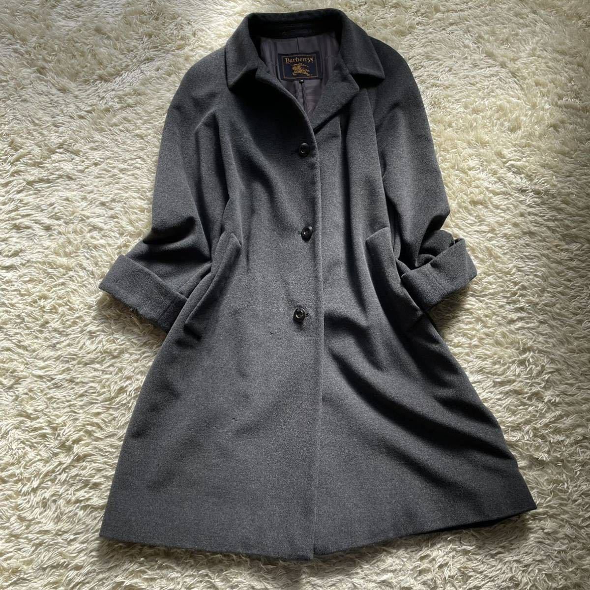 アンゴラ70%☆ シャドーチェック☆ BURBERRY ロングコート バーバリー
