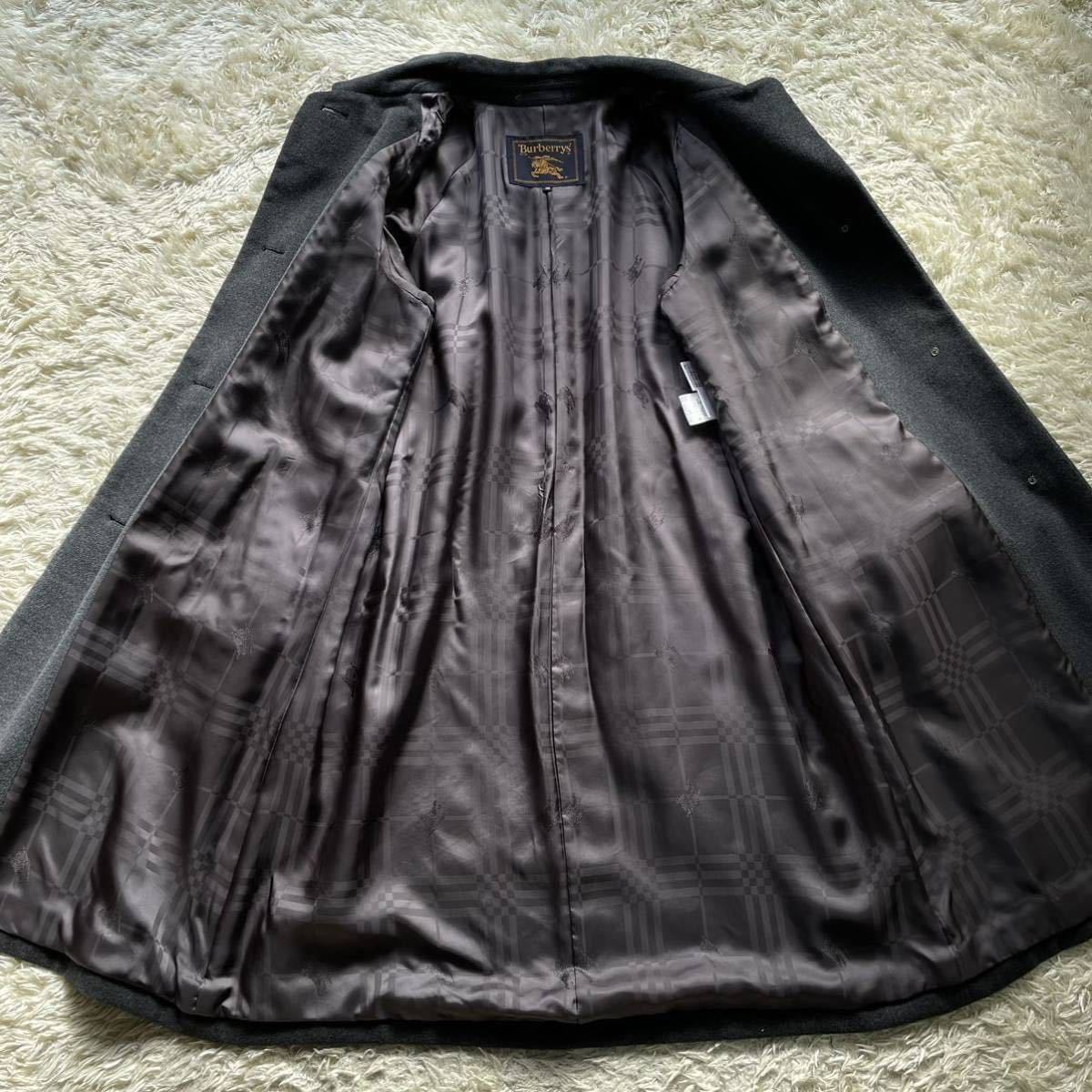 アンゴラ70%☆ シャドーチェック☆ BURBERRY ロングコート バーバリー
