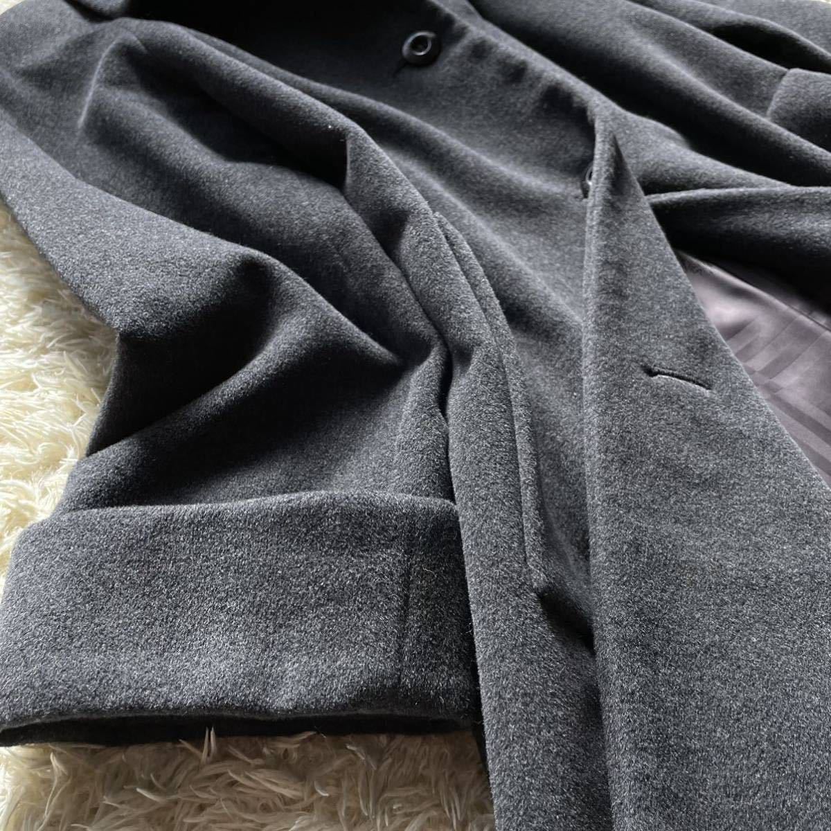 アンゴラ70%☆ シャドーチェック☆ BURBERRY ロングコート バーバリー